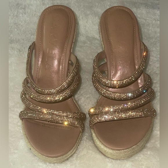 Beautiful wedges size 7 women with diamonds/jewels - Picture 3 of 9